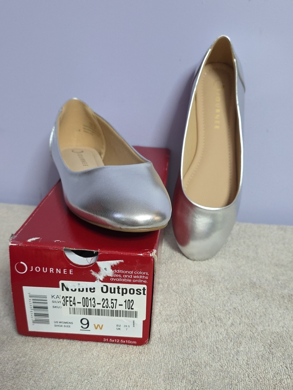 Journee Collection Silver Metallic Ballet Flats
